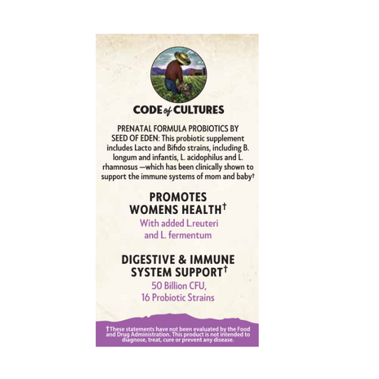 Prenatal Probiotics 50B CFU 16 Strains For Complete Digestive, Vaginal, & Immune Support, 45 Servings
